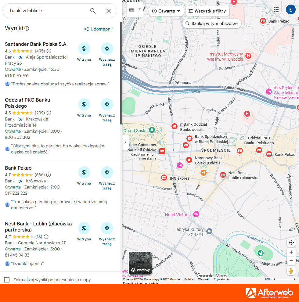 Lokalna reklama banków w Lublinie