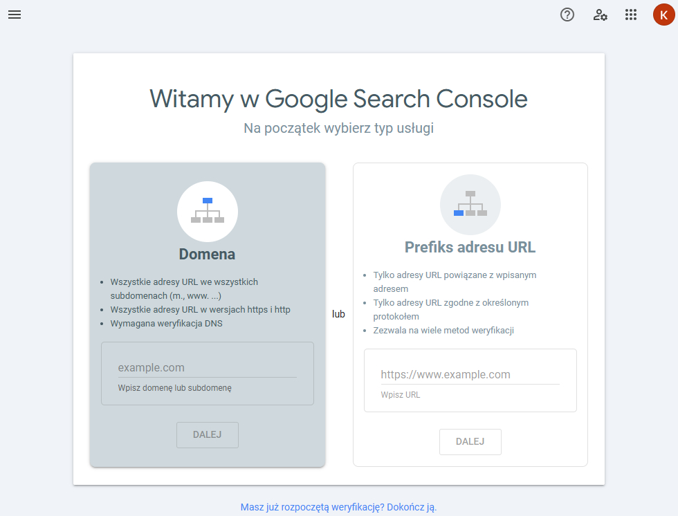Analiza strony narzędziem Google Search Console Google Search Console