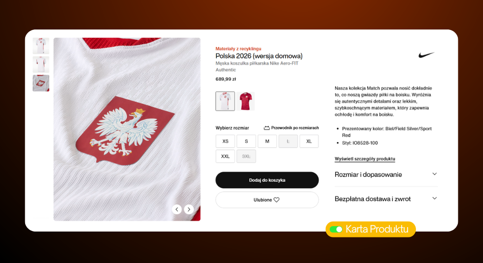 Karta produktu w sklepie internetowym Karta produktu