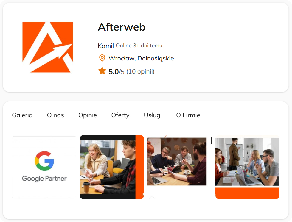 Opinie klientów na stronie Oferteo