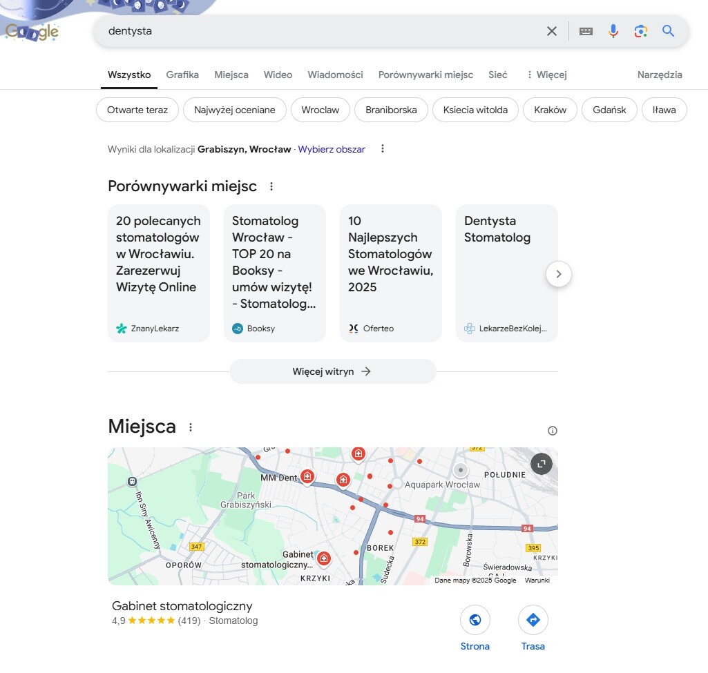 Pozycjonowanie Lokalne – Dentysta Reklama