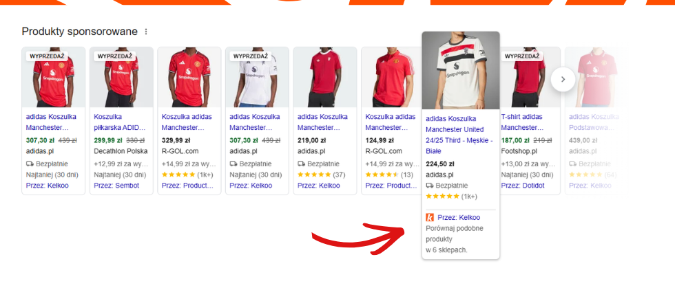 Reklama produktowa w Google Ads - przykład