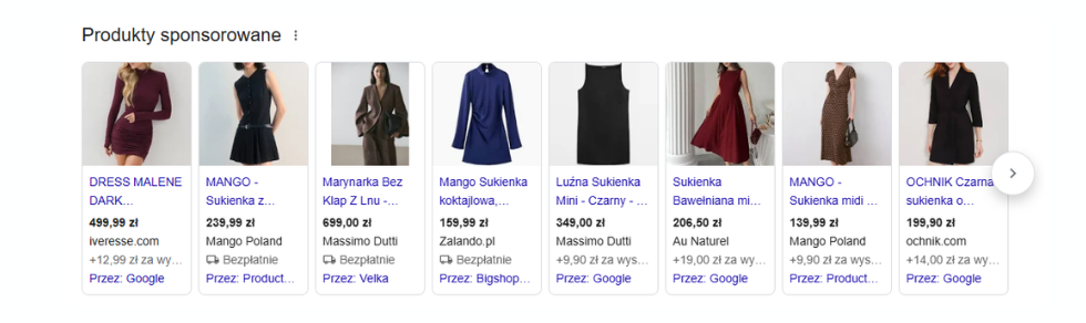 Wyniki sponsorowane - sklepy internetowe z odzieżą Odzież w wynikach sponsorowanych