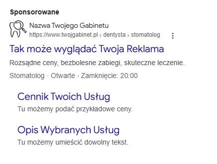 Dentysta - Reklama w Google Ads / AdWords