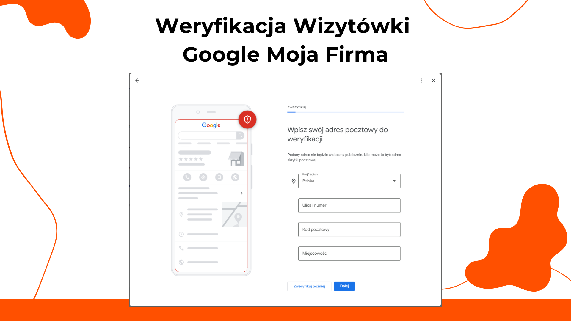 Weryfikacja Wizytówki Google Moja Firma